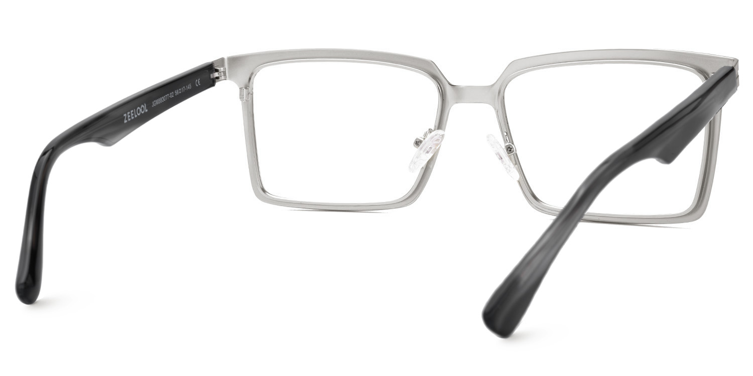 Sharma Rectangle Silver Glasses3