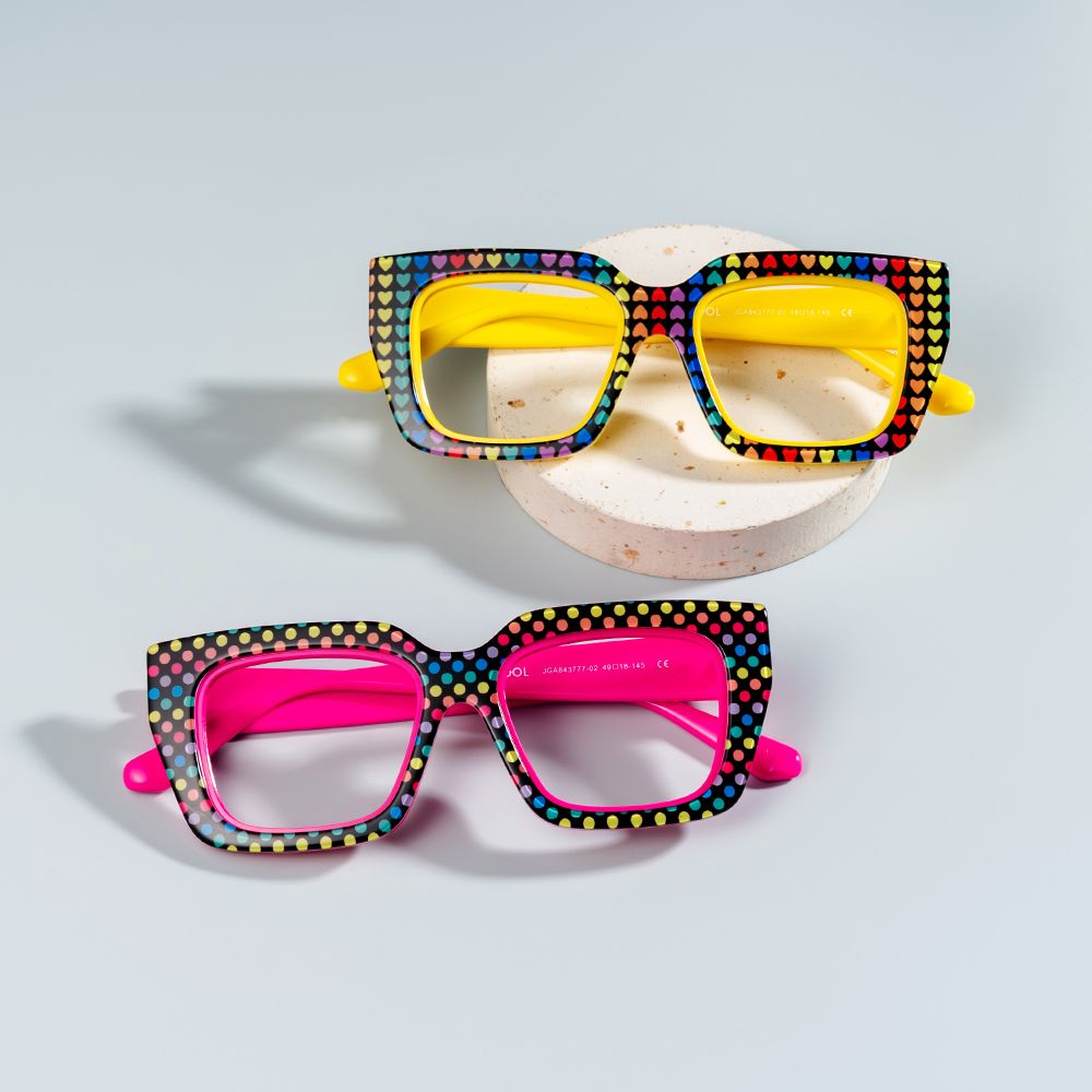 Kent Acetate Rainbow Frame Glasses with Square Shape | ZEELOOL Canada0