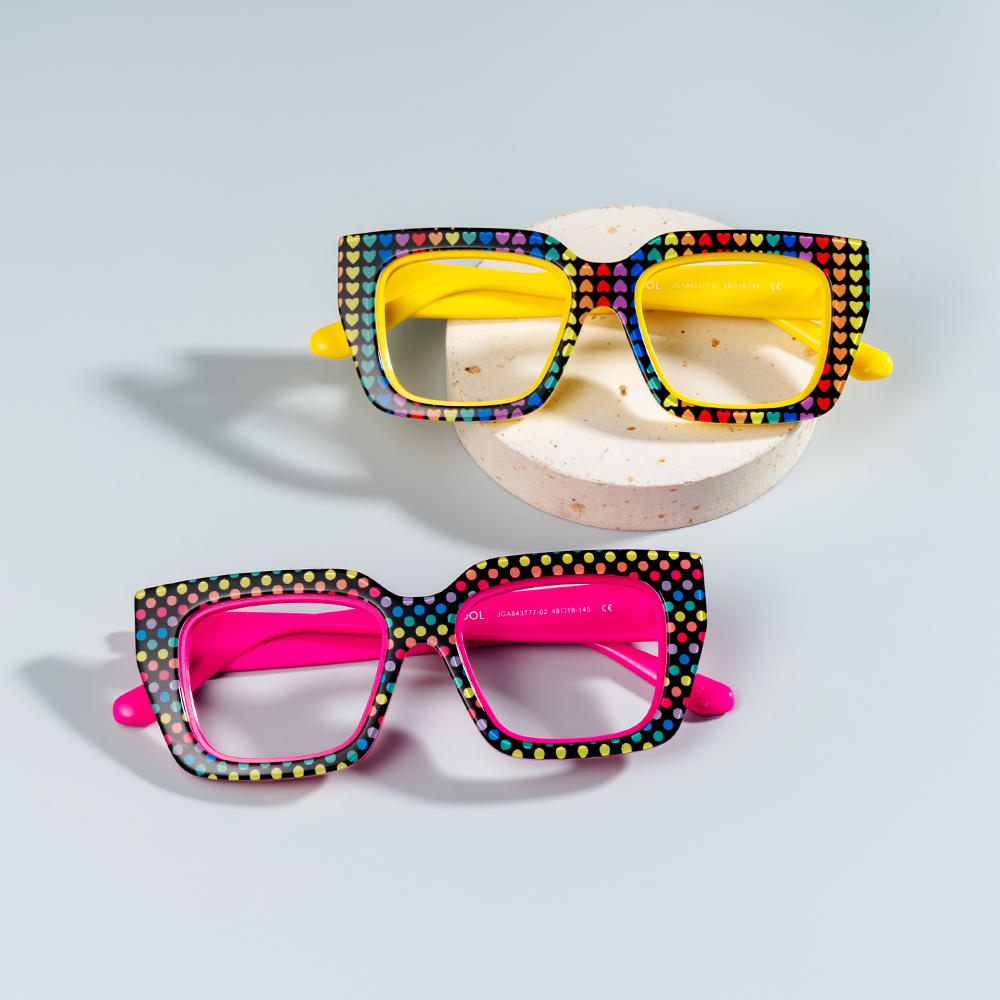 Kent Acetate Rainbow Frame Glasses with Square Shape | ZEELOOL Canada0