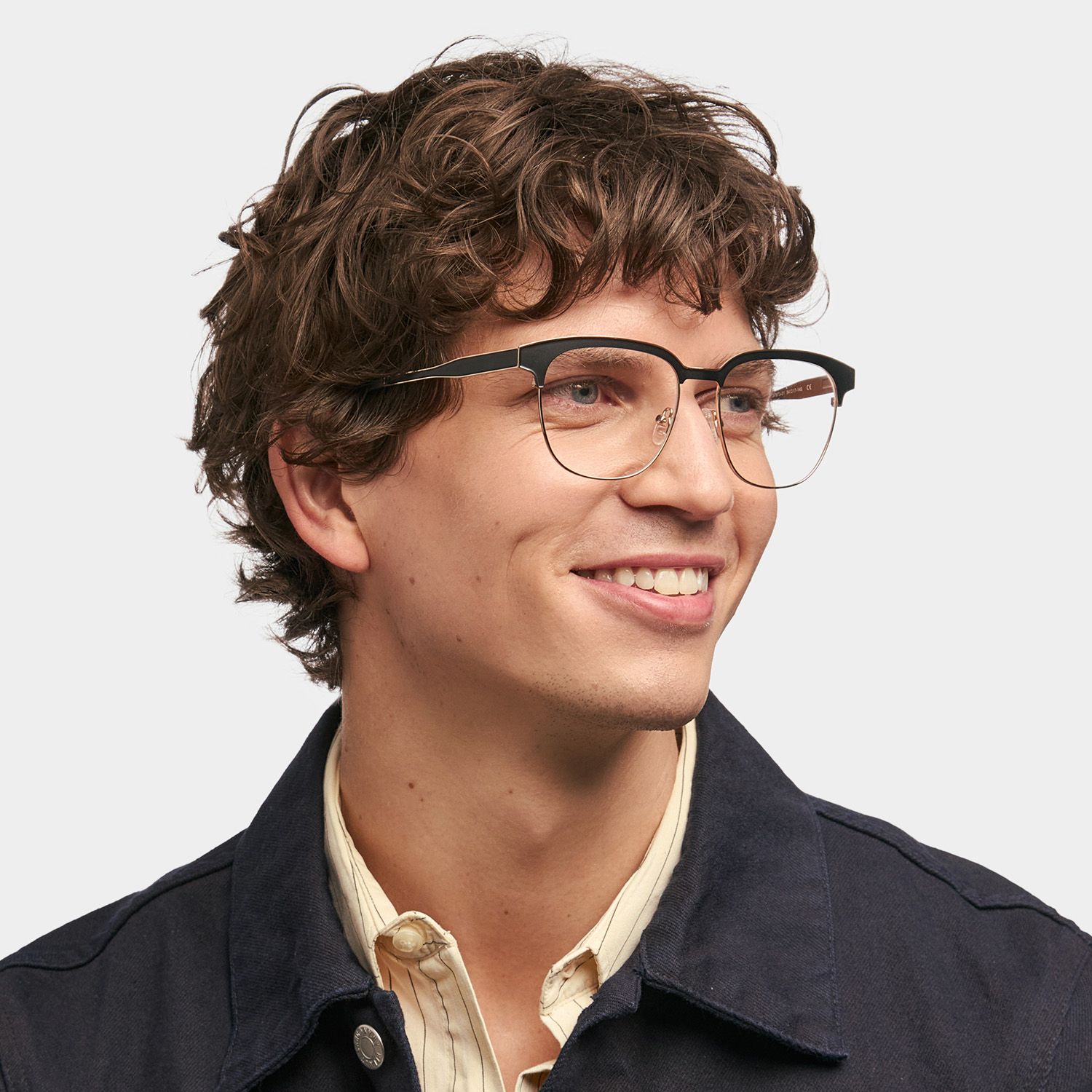 Wren Browline Black-Gold Eyeglasses & Glasses Frames1
