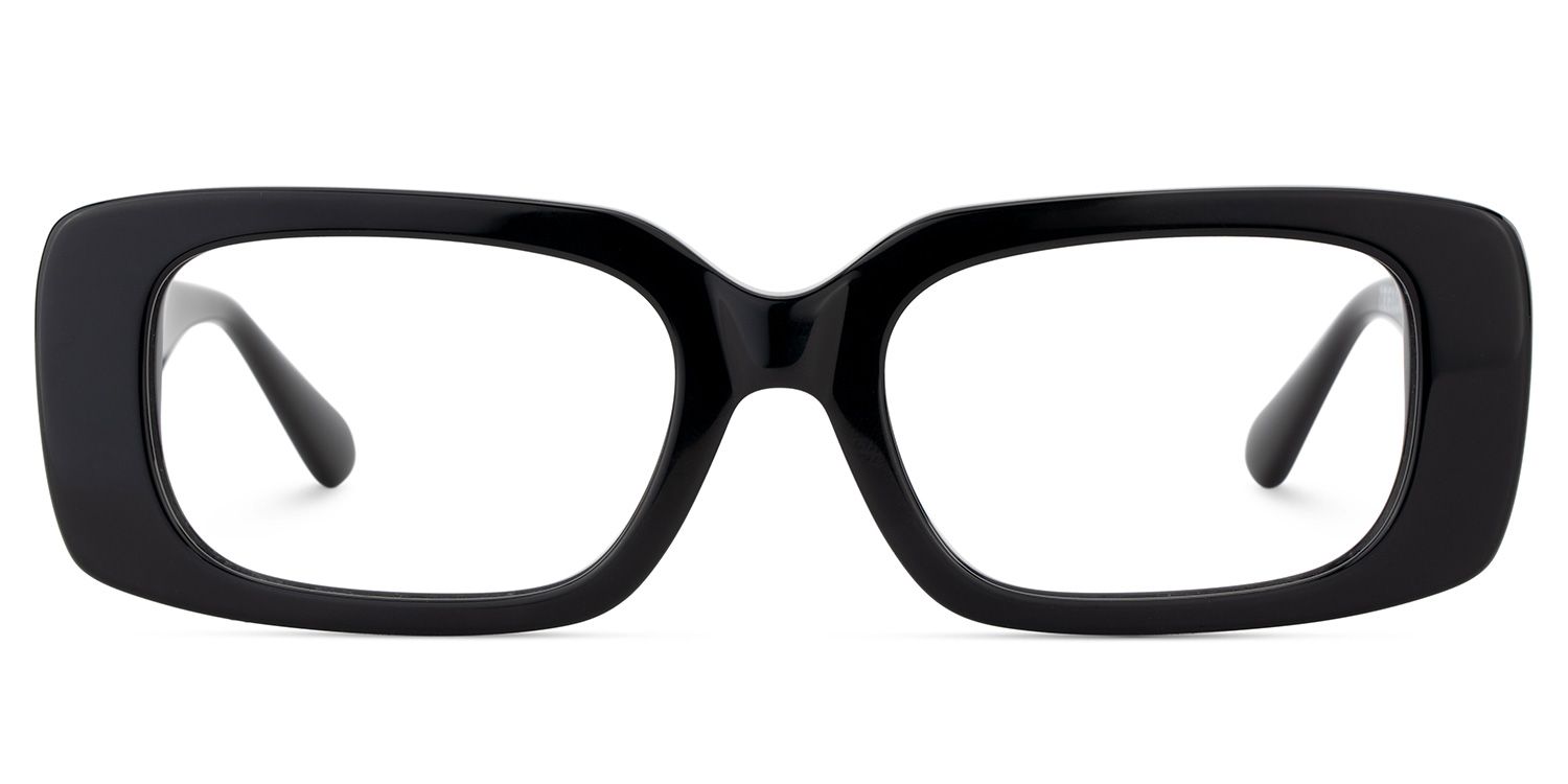 Jonas Rectangle Black Color Frame Glasses for Women | ZEELOOL Canada1