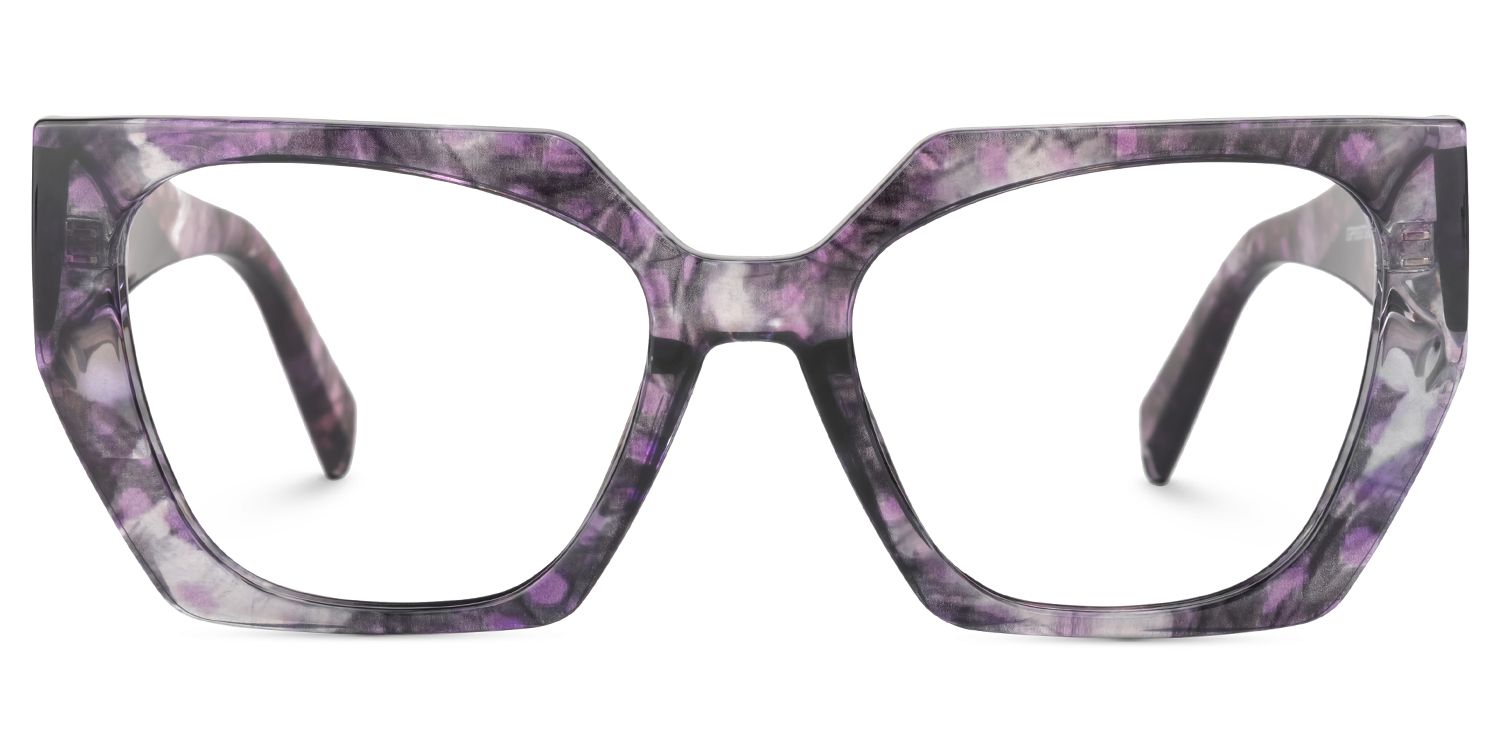 Geometric Sileidy Purple-Pink Glasses deals -Zeelool Glasses0