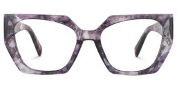 Sileidy Geometric Purple-Floral Glasses0