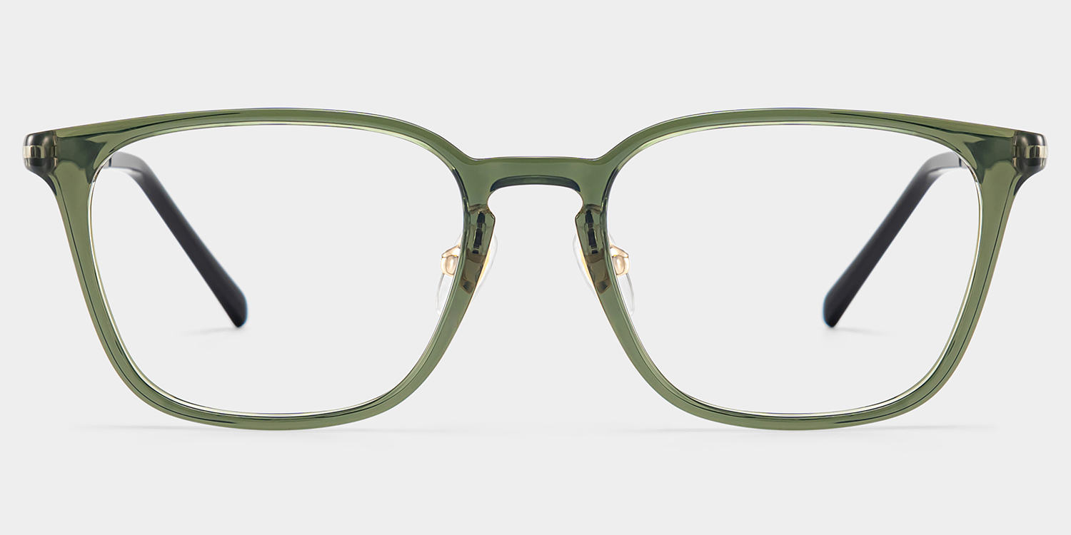 Lily Rectangle Green Glasses