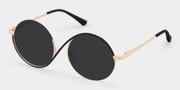 Flozif Black Round Sunglasses2