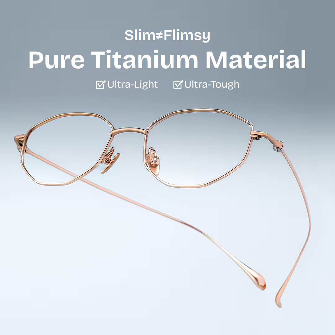 Everett Gold Frame Glasses with Geometric Frame Online |  ZEELOOL CANADA1