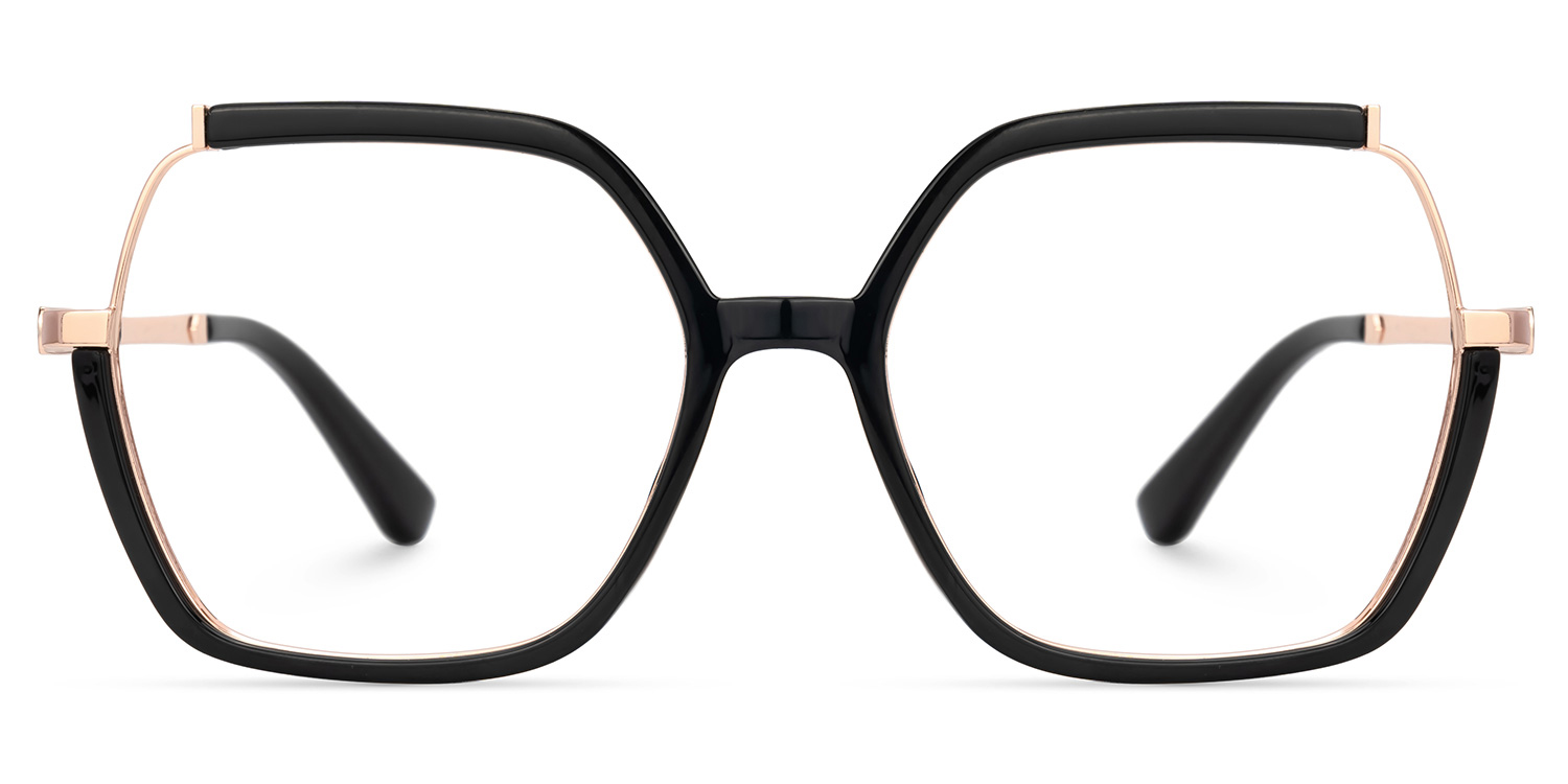 Alexia Mixed-Materials Square Black Frame Glasses | ZEELOOL Canada0