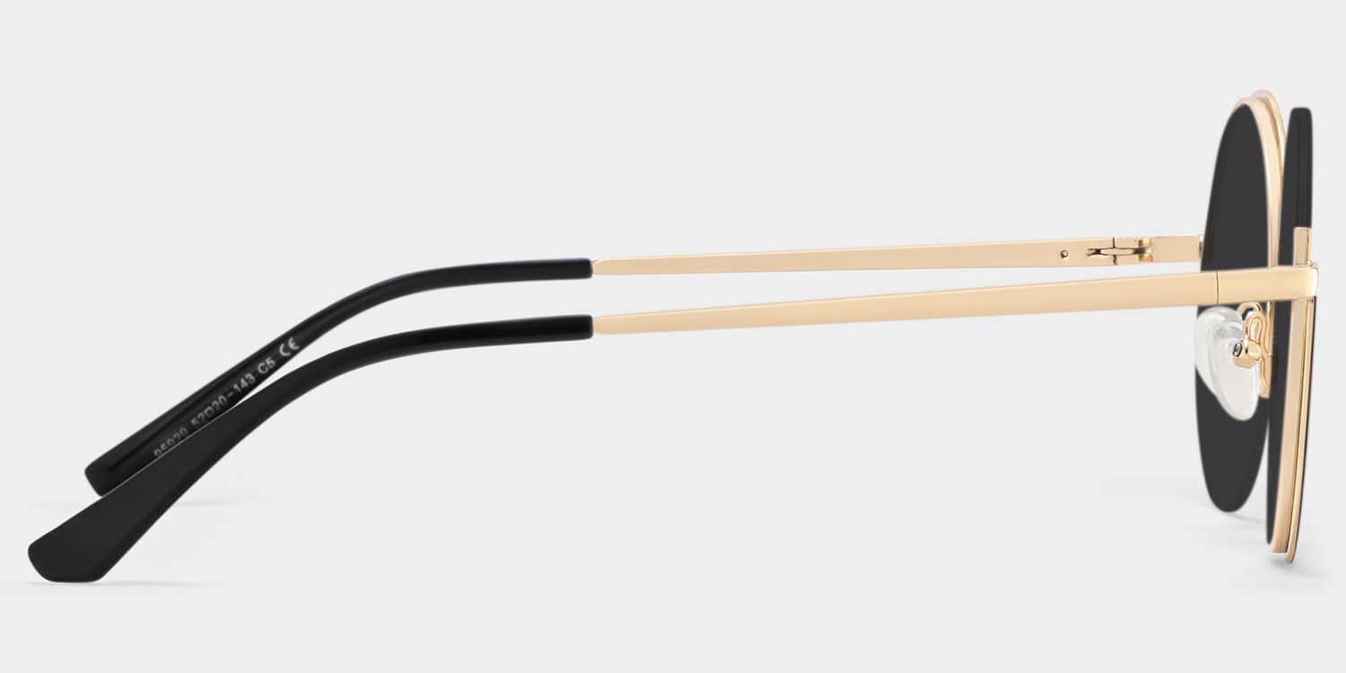 Flozif Round Black Semi Rim Sunglasses | ZEELOOL CA3