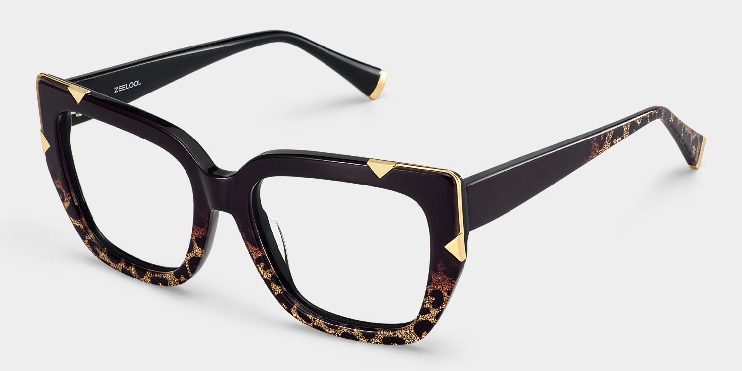 Dax Square black leopard print Frame Eyeglasses for Women| ZEELOOL4