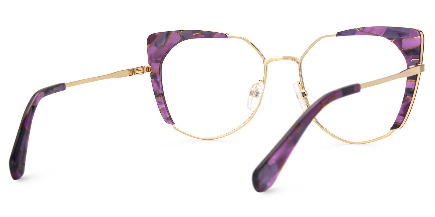 Ketty Prescription Purple Cat Eye Glasses Frames | ZEELOOL Canada3