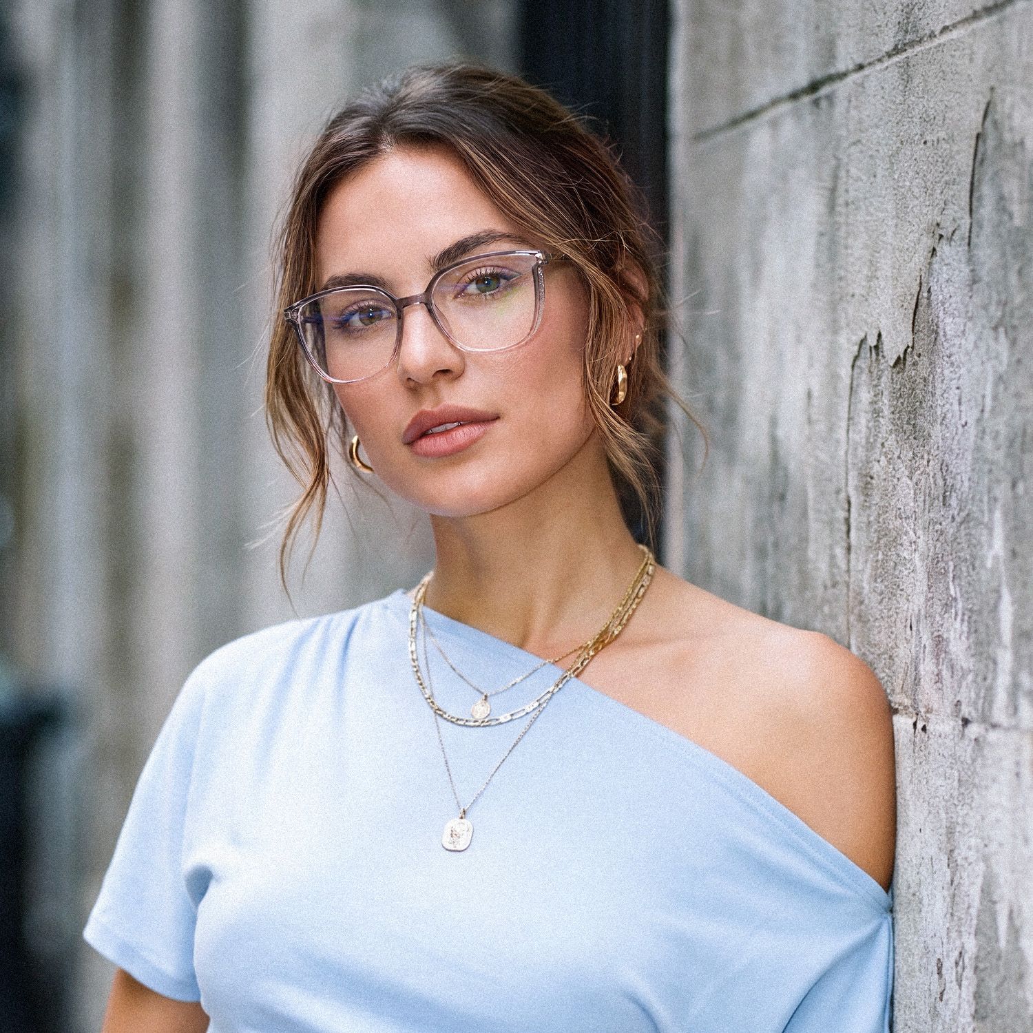 Rodz Square Gray-Pink Eyeglasses and Glasses Frames