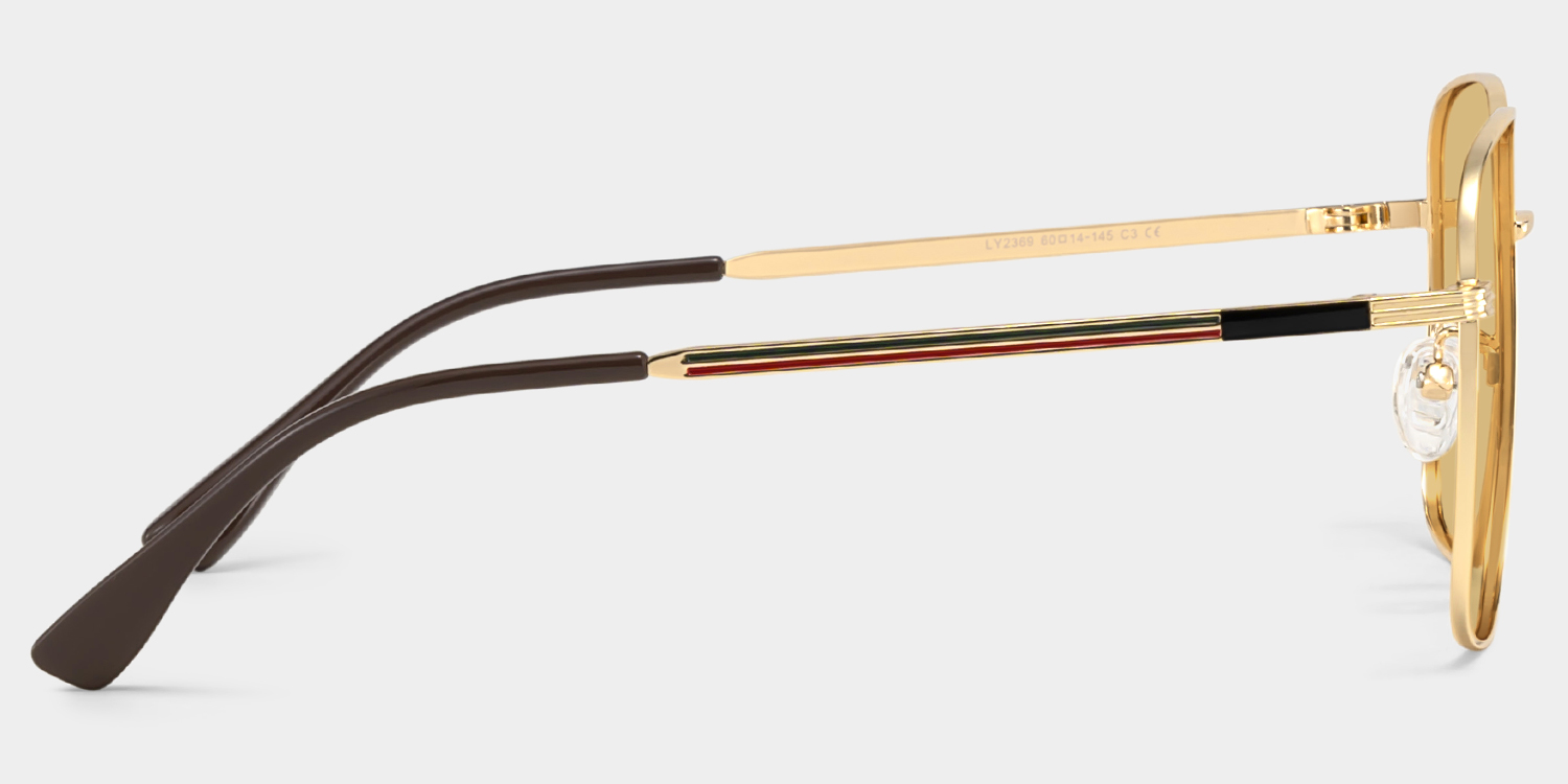 Valentina gold Frame Polarized Sunglasses with square Style Online | ZEELOOL Canada4