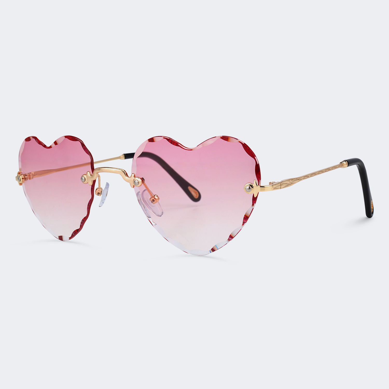 Pretty Heart Shape Pink Glasses Ornaments1