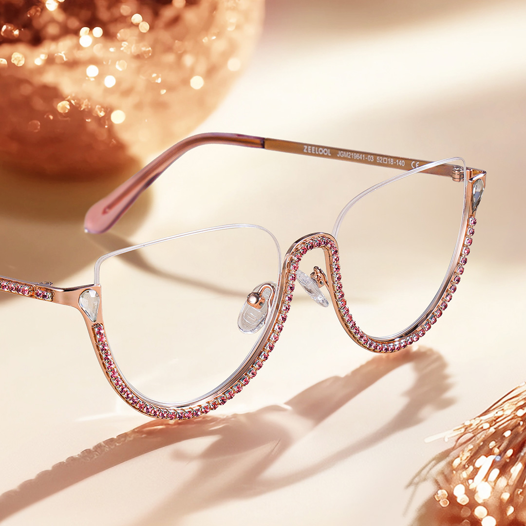 Sparkle Cateye Pink Glasses0