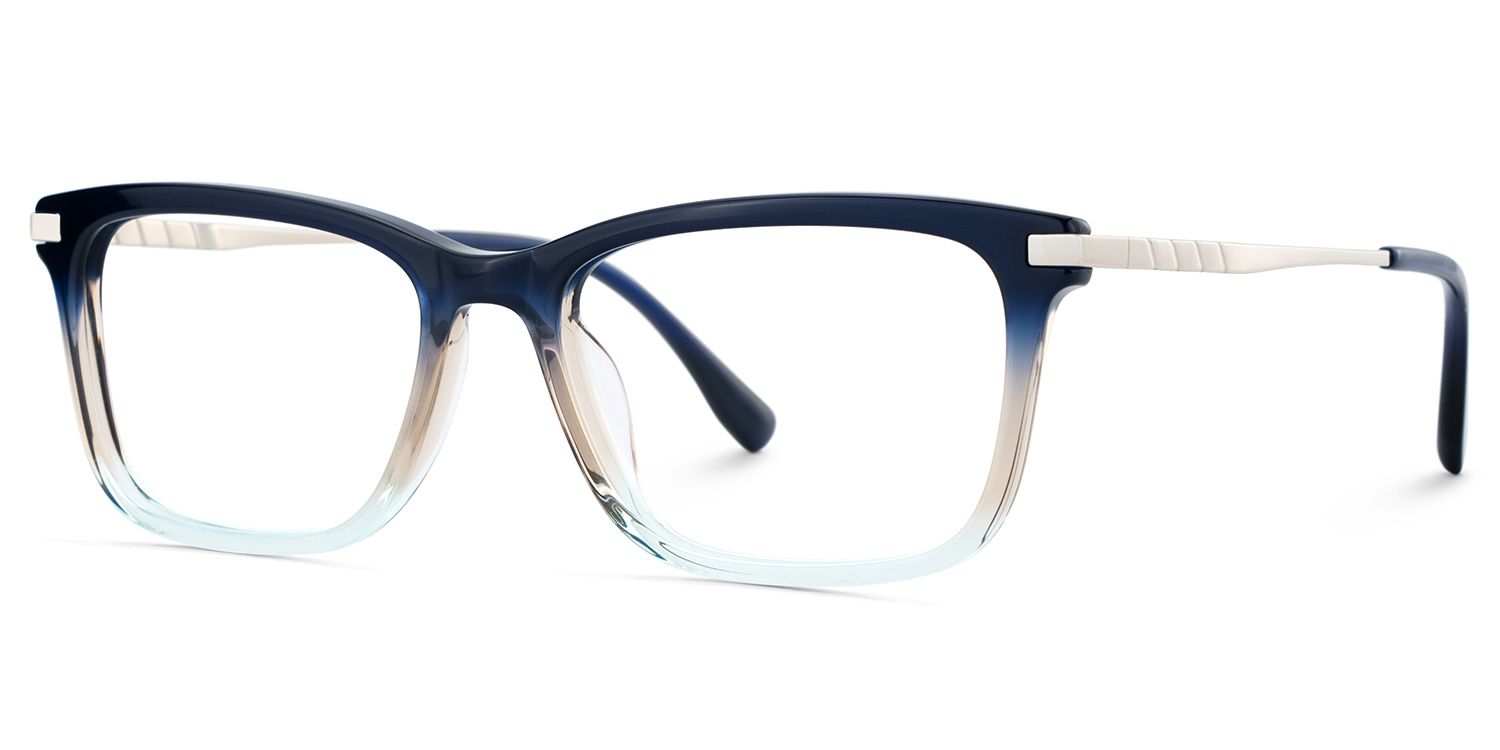 Zane Rectangle Blue Color Frame Glasses for Men | ZEELOOL Canada2