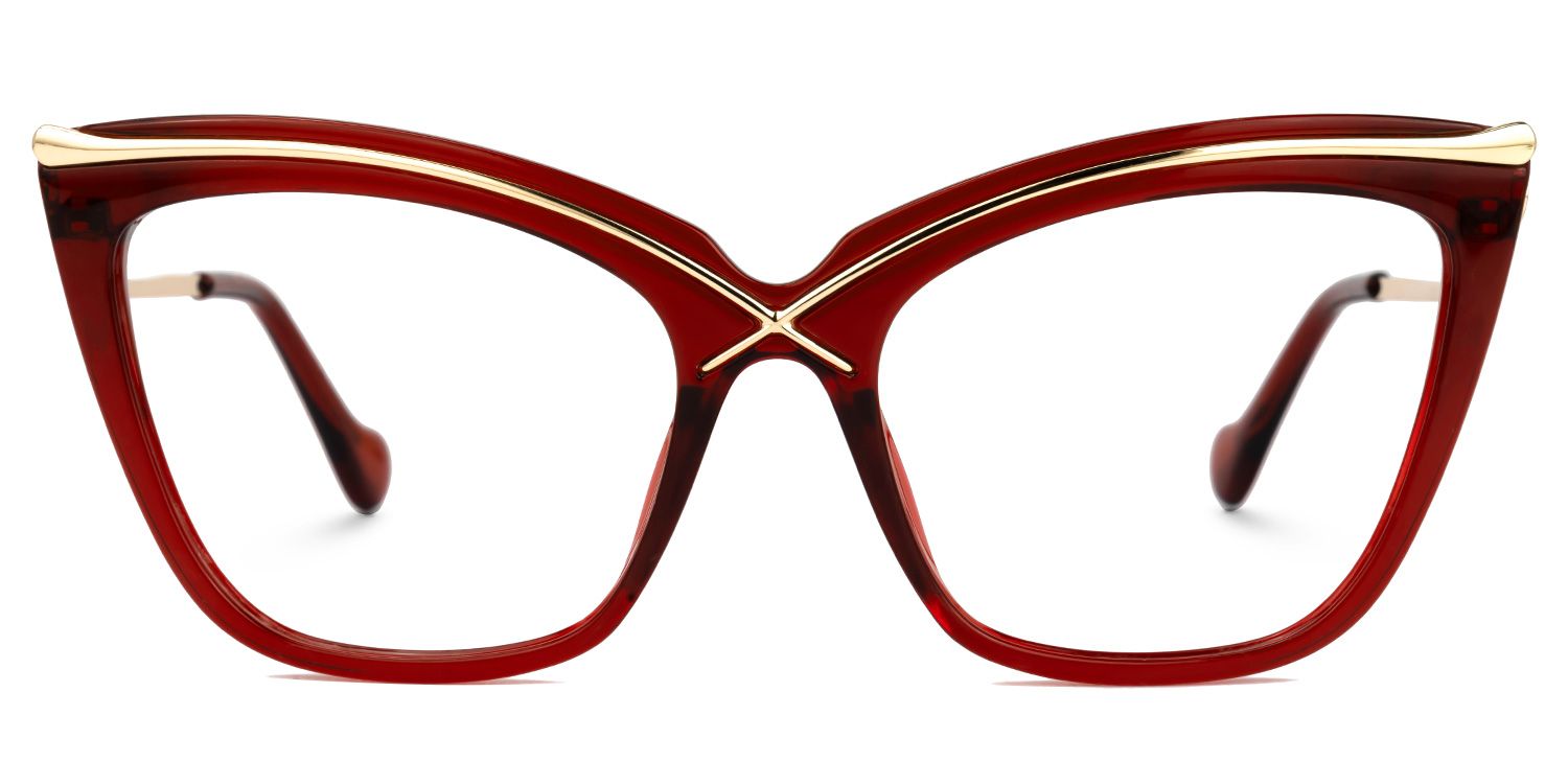 Winston Cat-eye Red Eyeglasses and Wide Frame Glasses0