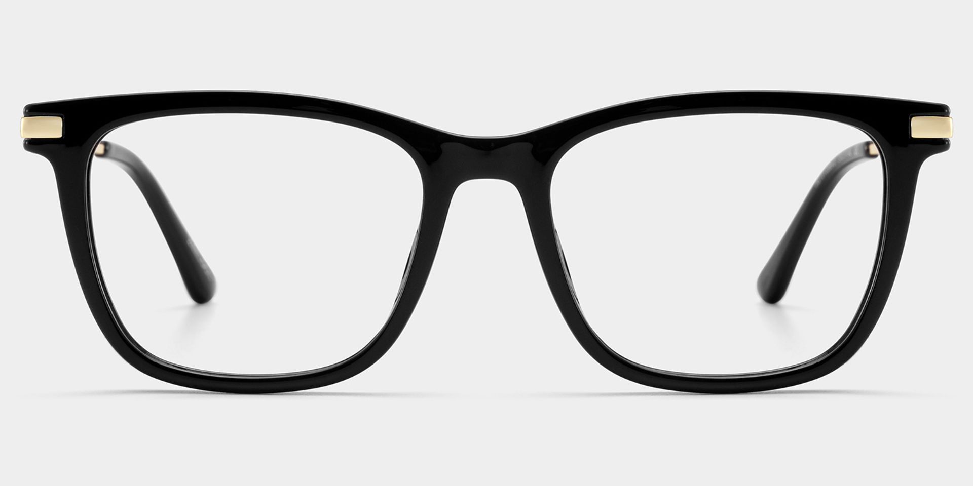 Selena Rectangle Black and Gold Frame Glasses | ZEELOOL1