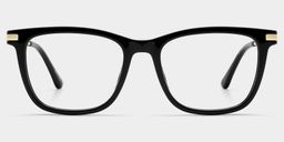 Selena Black Rectangle Glasses0