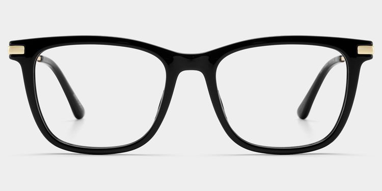 Selena Rectangle Black Glasses