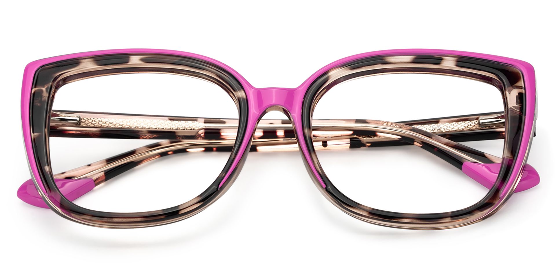 Large Cat Eye Glasses with Pink and Tortoise Frame1