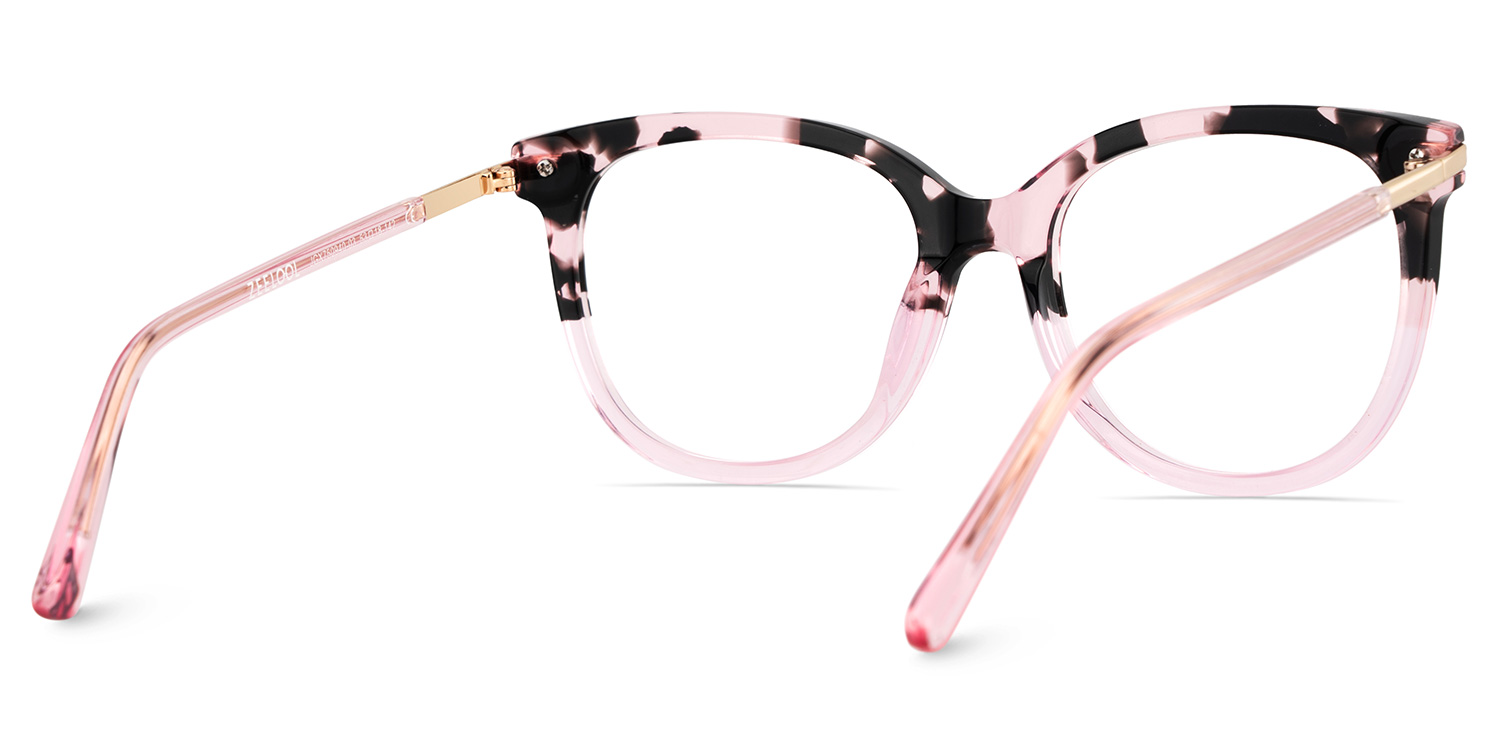Mailyn Round Pink Tortoise Glasses5