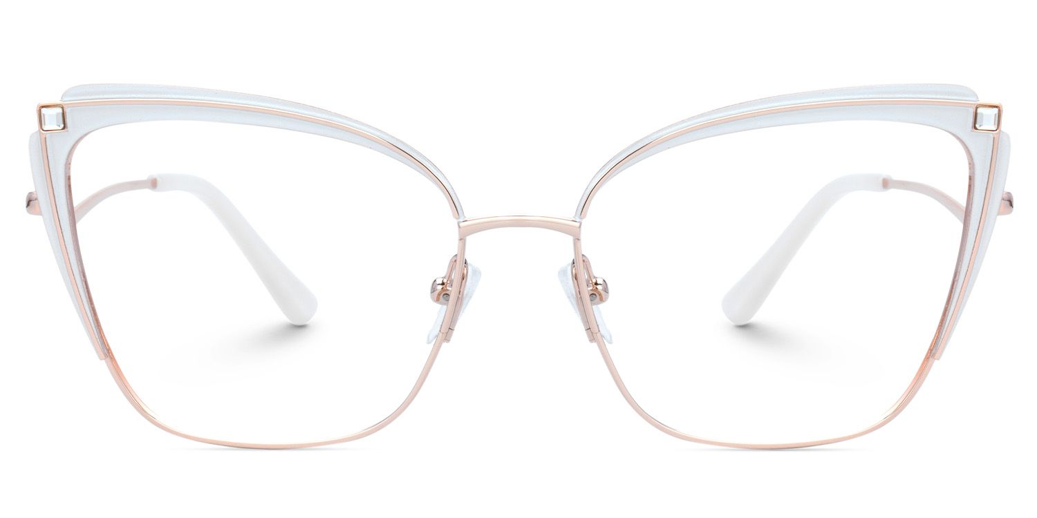 Mariely Cat Eye White Glasses | ZEELOOL Canada1