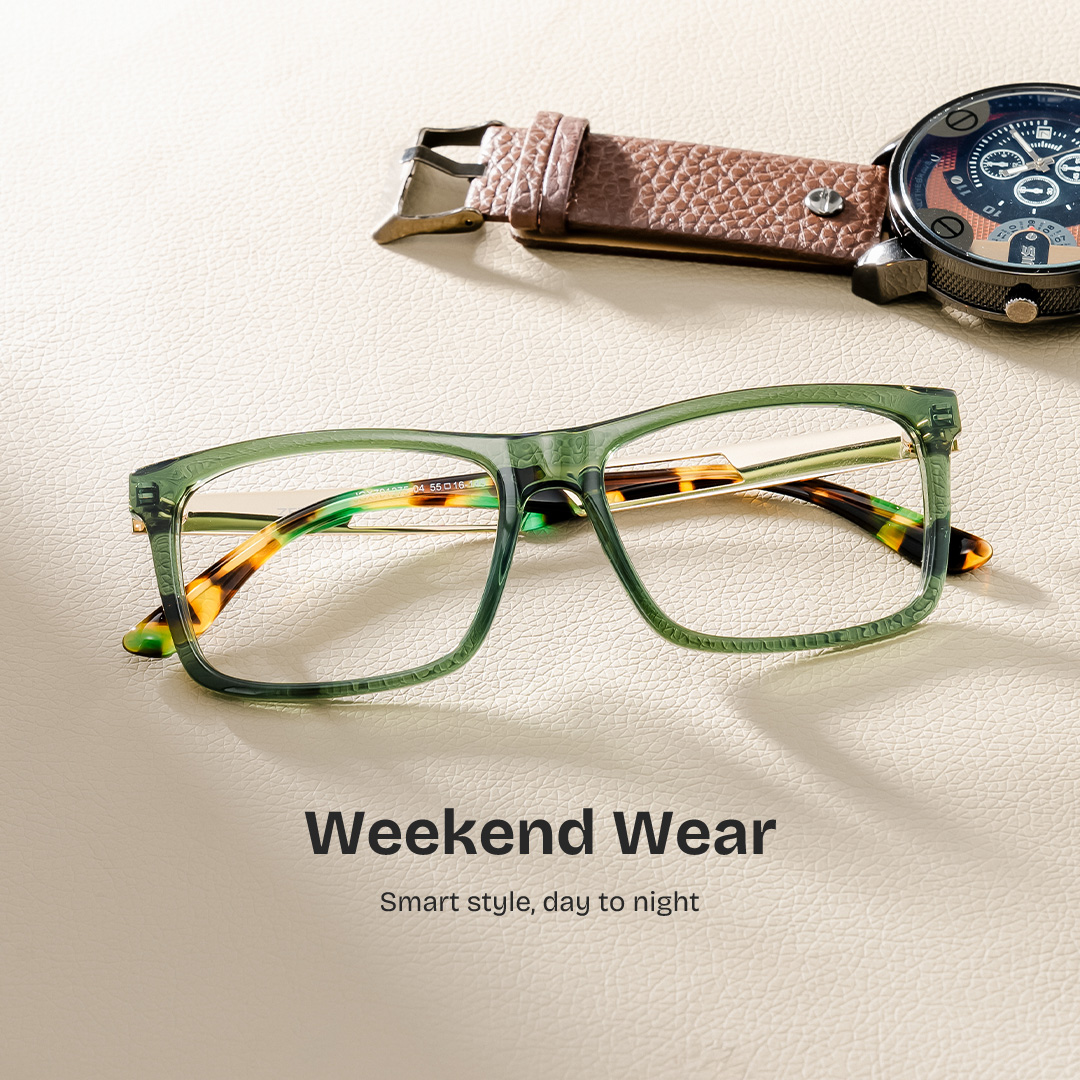 Morgan Rectangle Green Glasses0