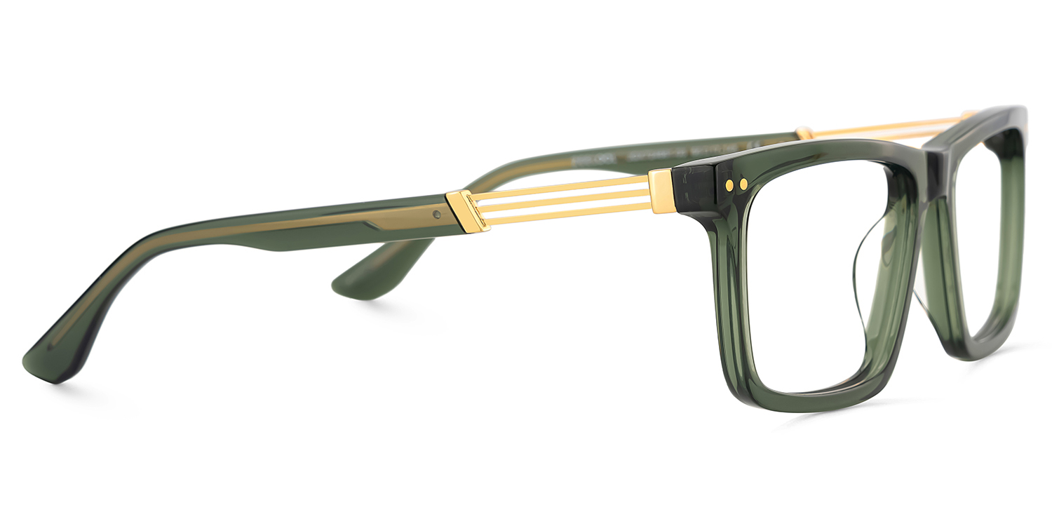Emerson Eyeglasses in Rectangle Green Frame | ZEELOOL Canada4