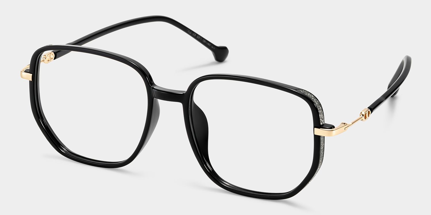Joana Geometric Black TR90 Glasses for Women | ZEELOOL2