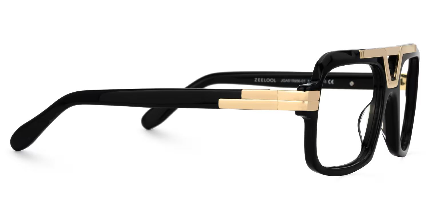 Croswell Acetate Aviator Black Frame Glasses | ZEELOOL Canada2