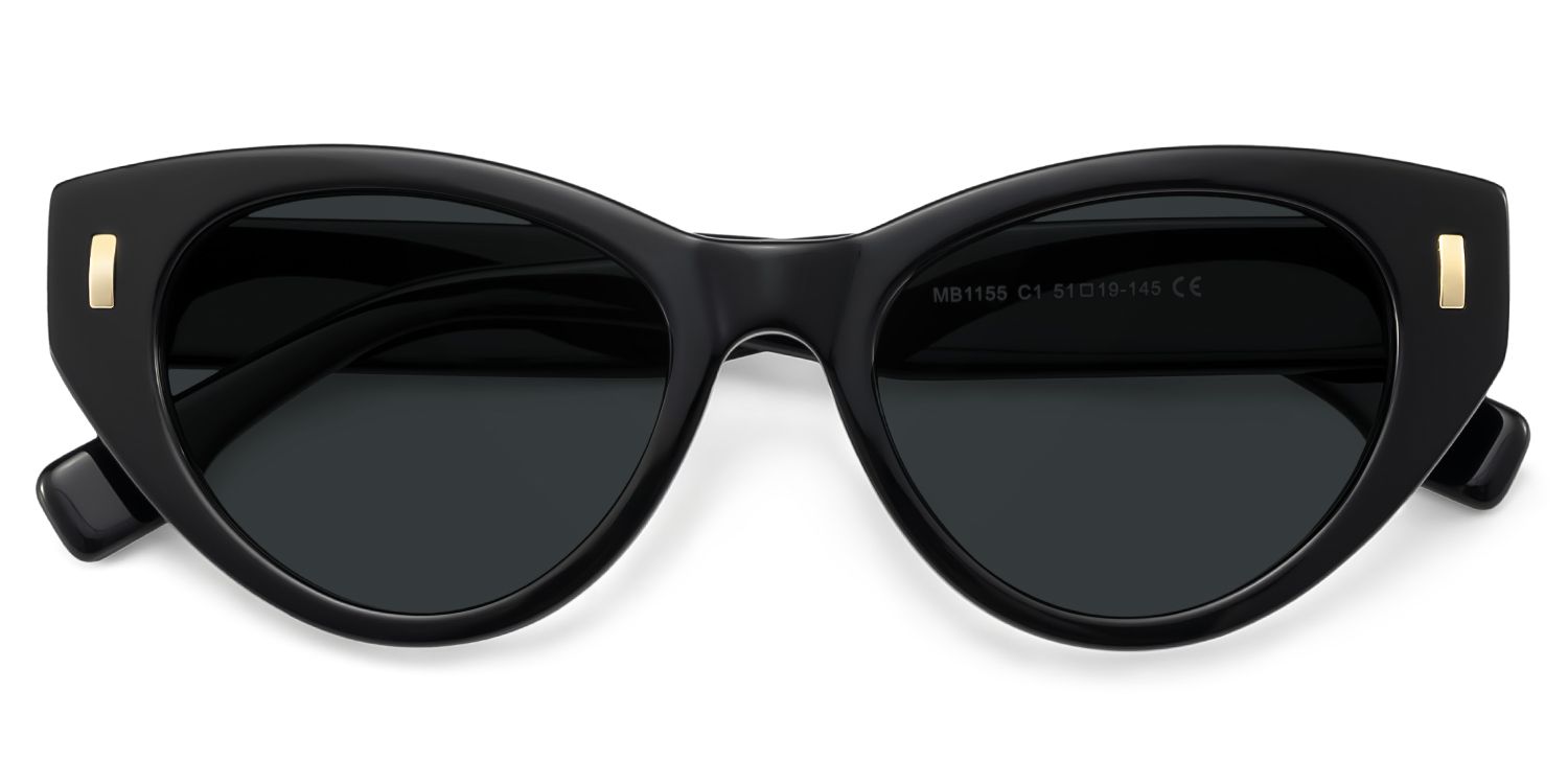 Azura Black Cat eye Polarized Sunglasses Online | ZEELOOL Canada1