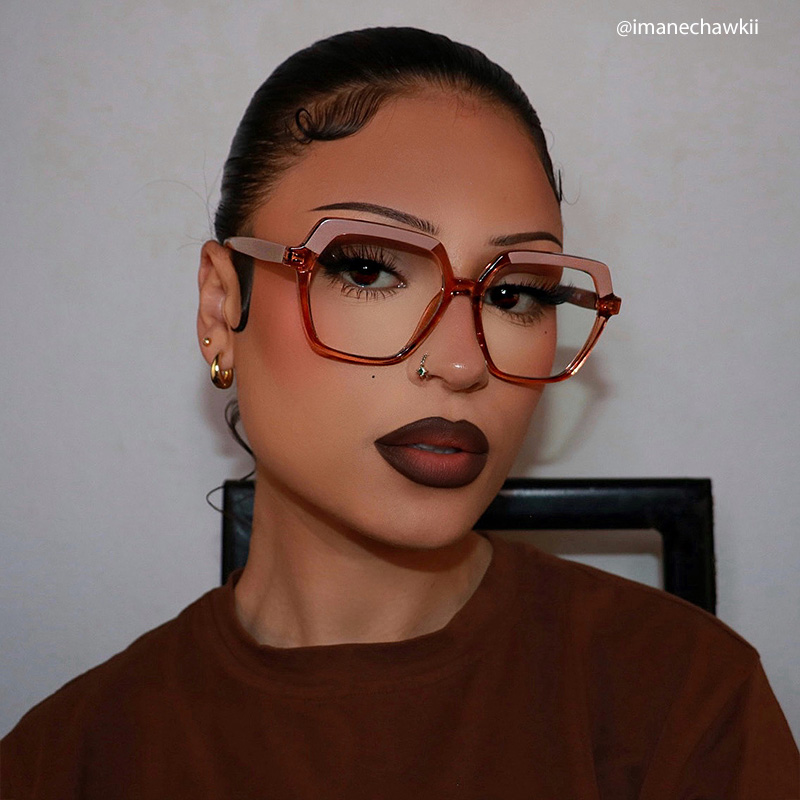 Norah Geometric Champagne EyeGlasses and Glasses Frames9