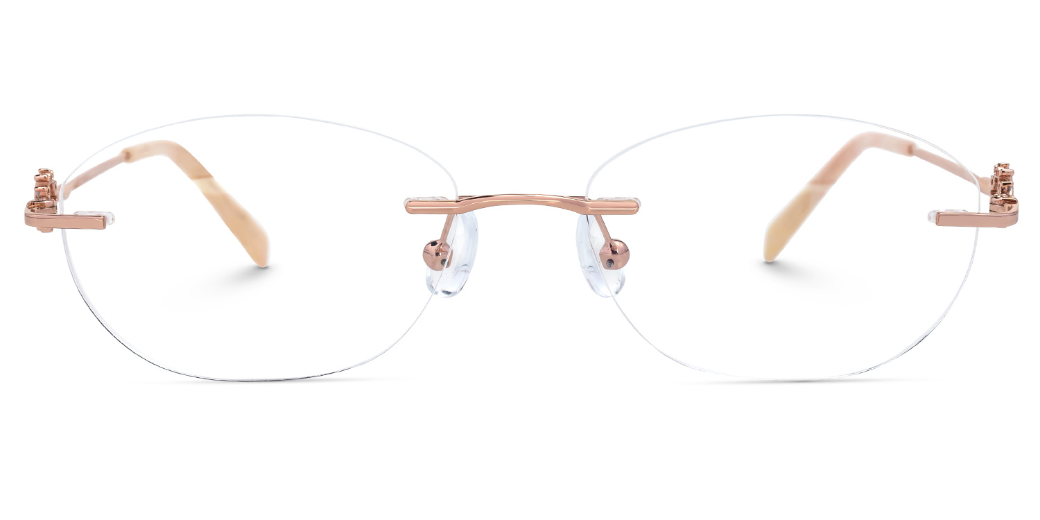 Keyla Oval Rose-Gold Glasses0