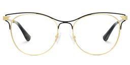 Bahner Black Gold Round Glasses0