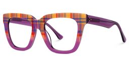 Boston Square Purple-Plaid Glasses1