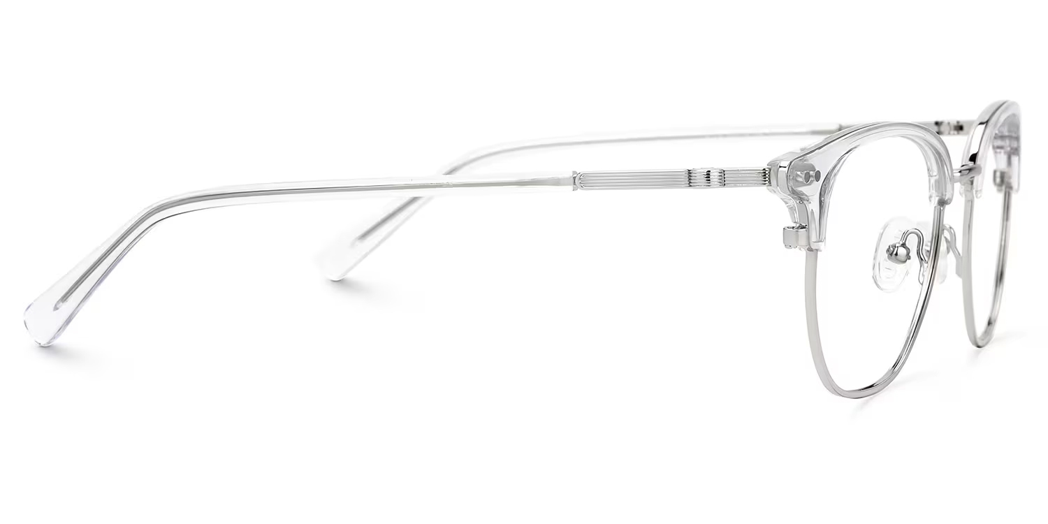 Crystal Mixed-Materials Geometric Eyeglasses- Geno2