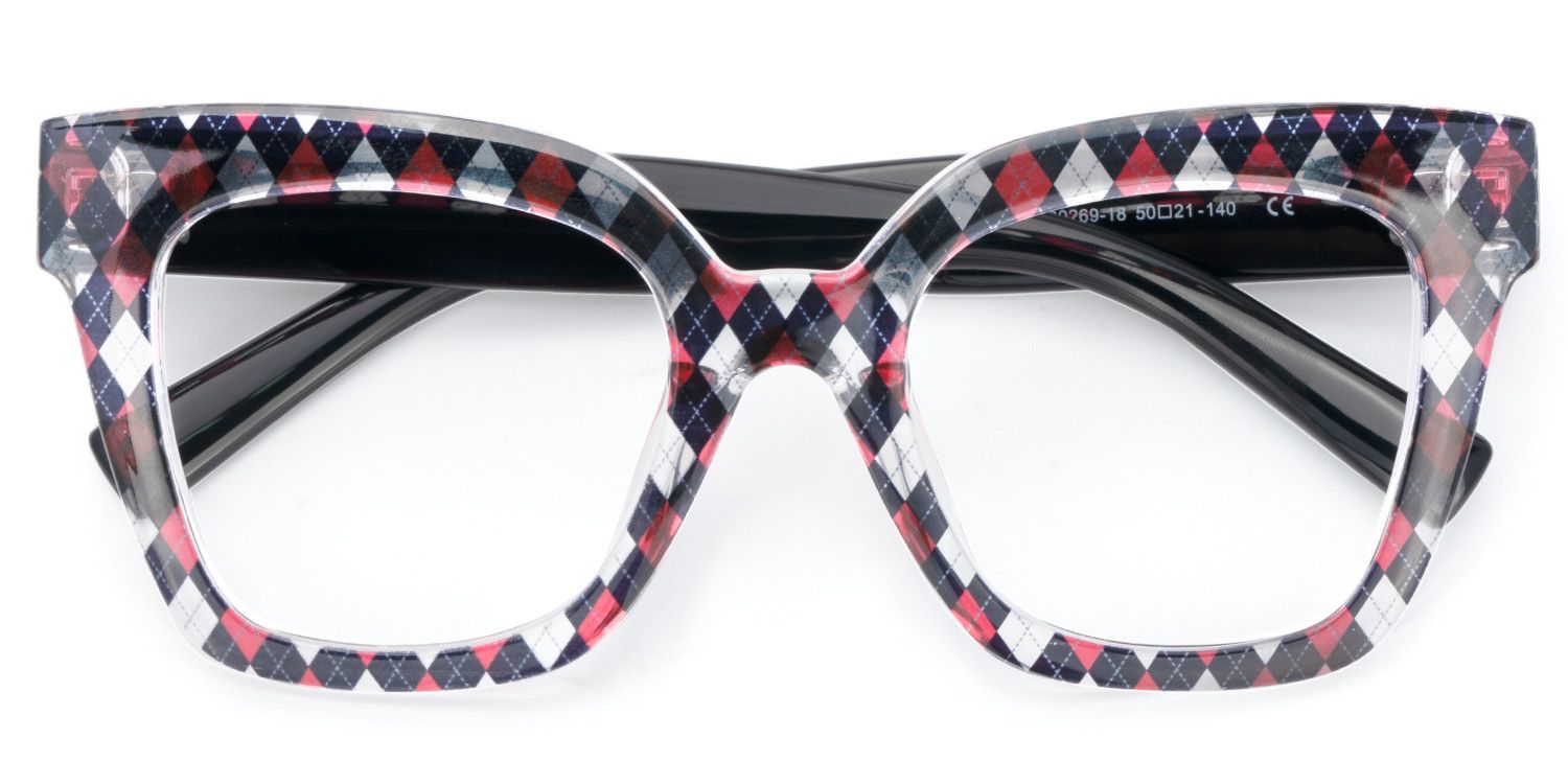 Malcolm Large Rhombus Pattern Frame with Black Arms | ZEELOOL Canada1