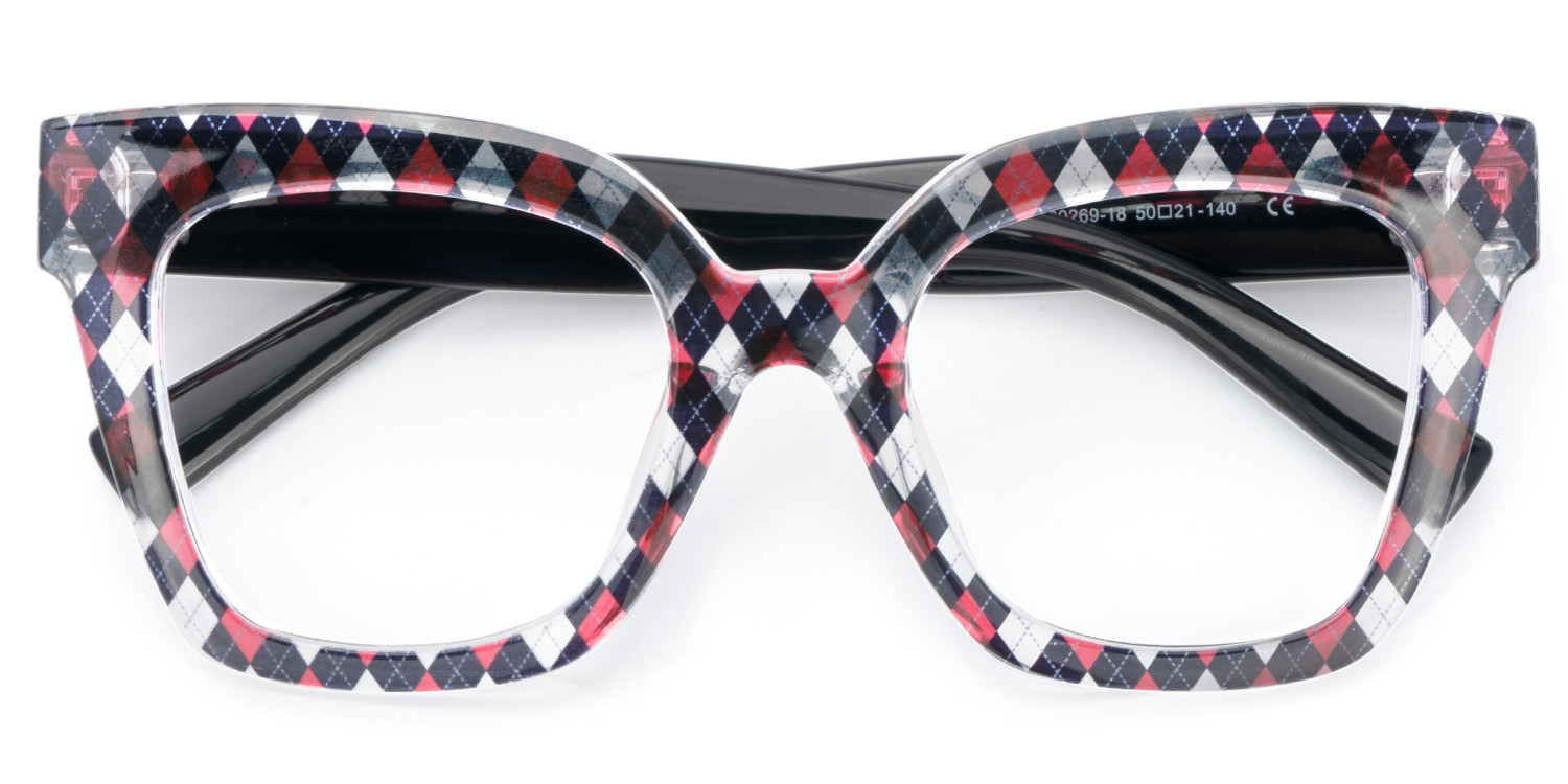 Malcolm Large Rhombus Pattern Frame with Black Arms | ZEELOOL Canada1