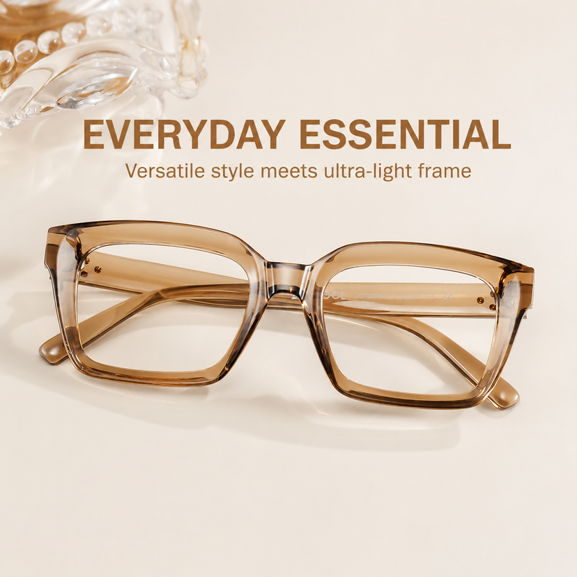 Grover Rectangle Beige Glasses