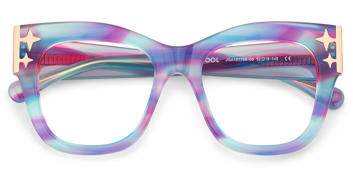 Minfia Square Blue Purple Glasses3