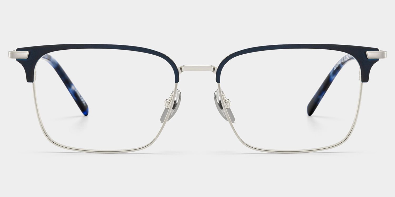 Maxwell Blue Browline Glasses Frames in Titanium for Men | ZEELOOL CANADA0