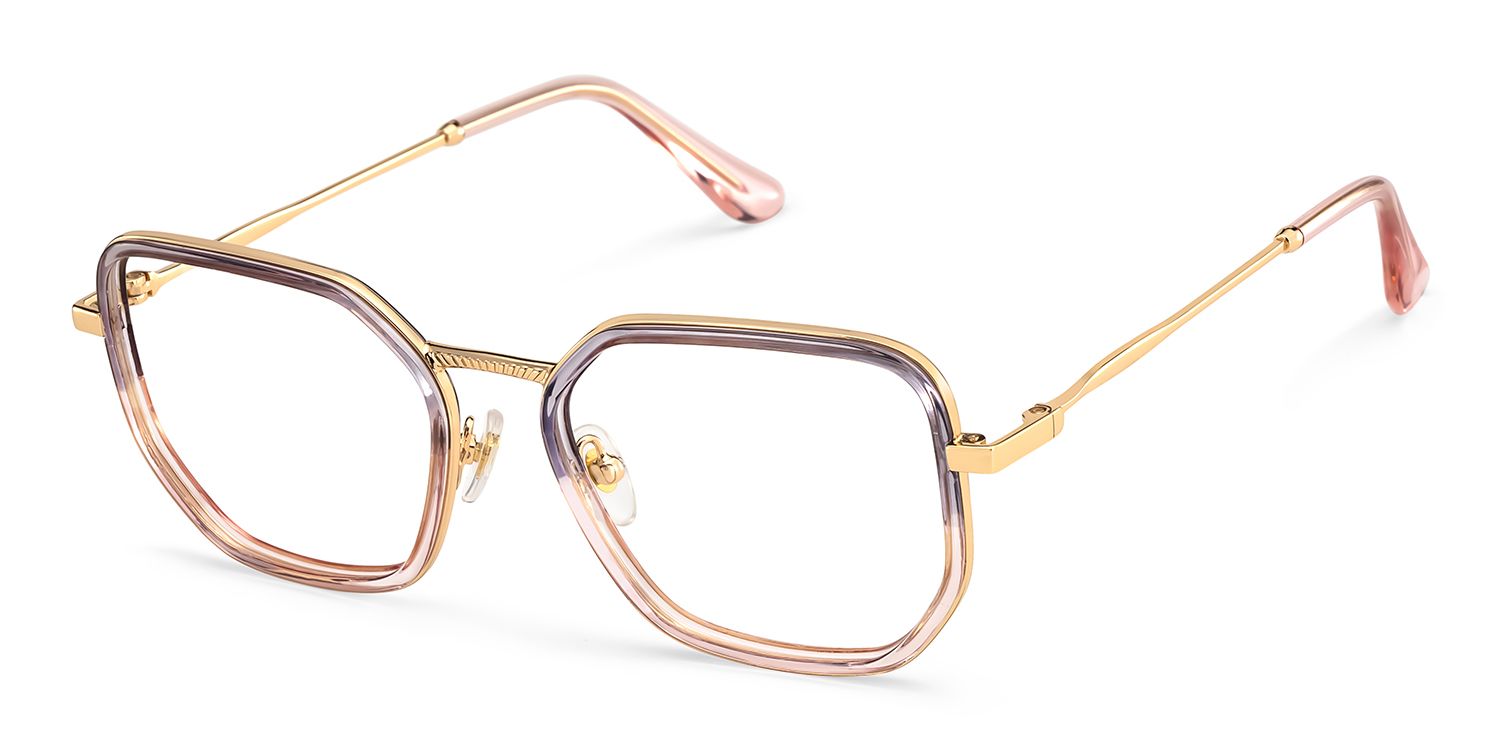 Levi Eyeglasses in Geometric Grey Pink Frame | ZEELOOL Canada3