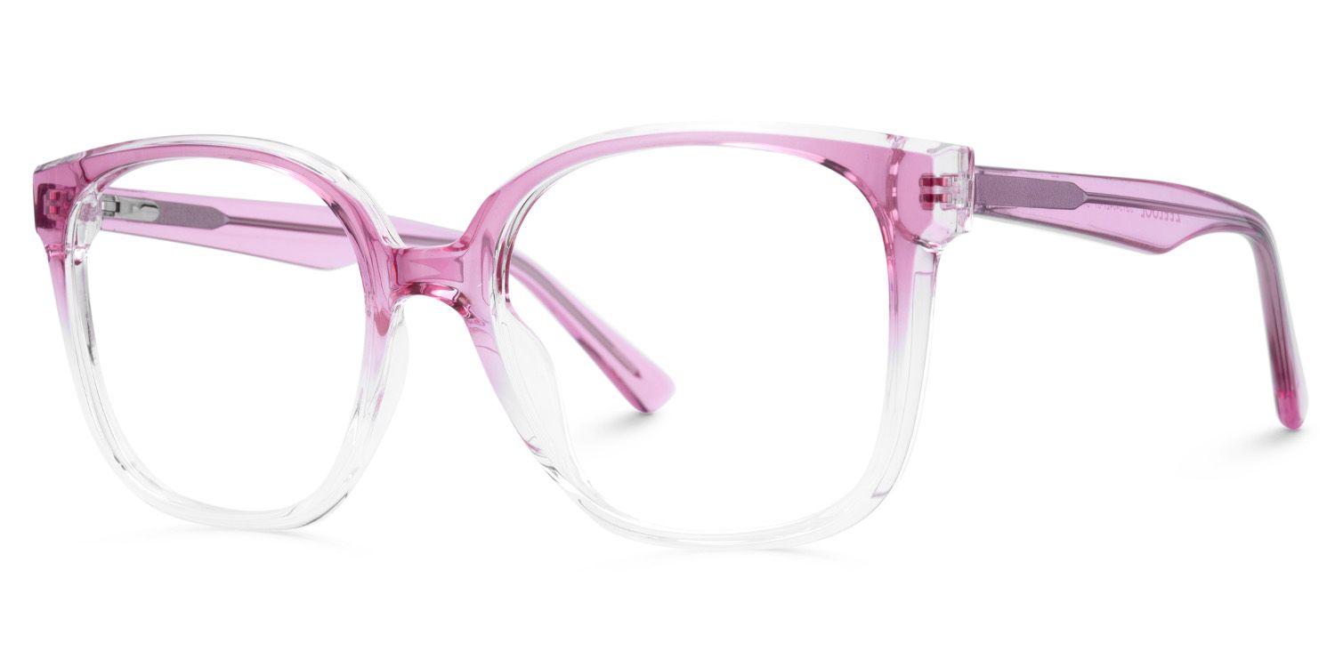 Square Pink Clear Eyeglasses Frames Deals At Zeelool2