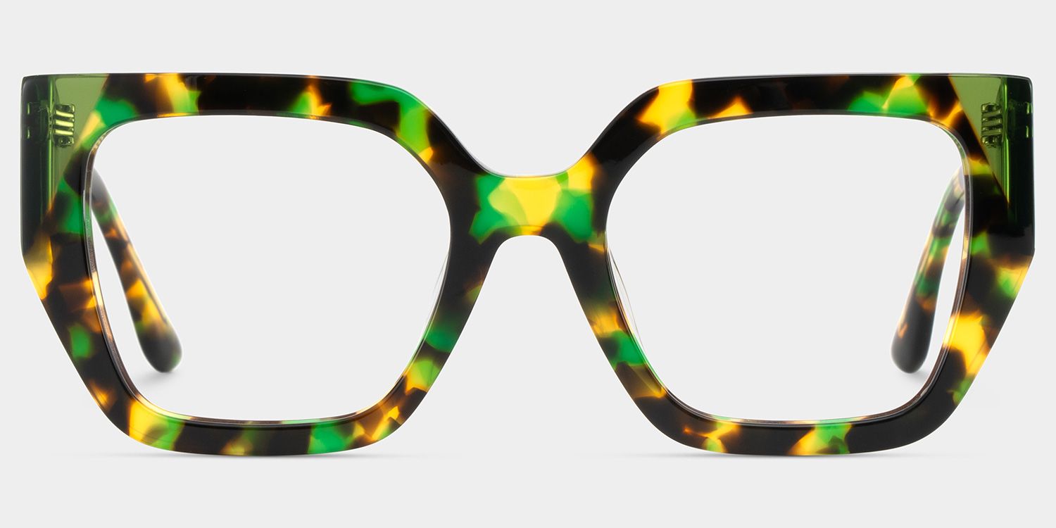 Viva Green Tortoise Frame Glasses with Square Frame Online | ZEELOOL Canada1