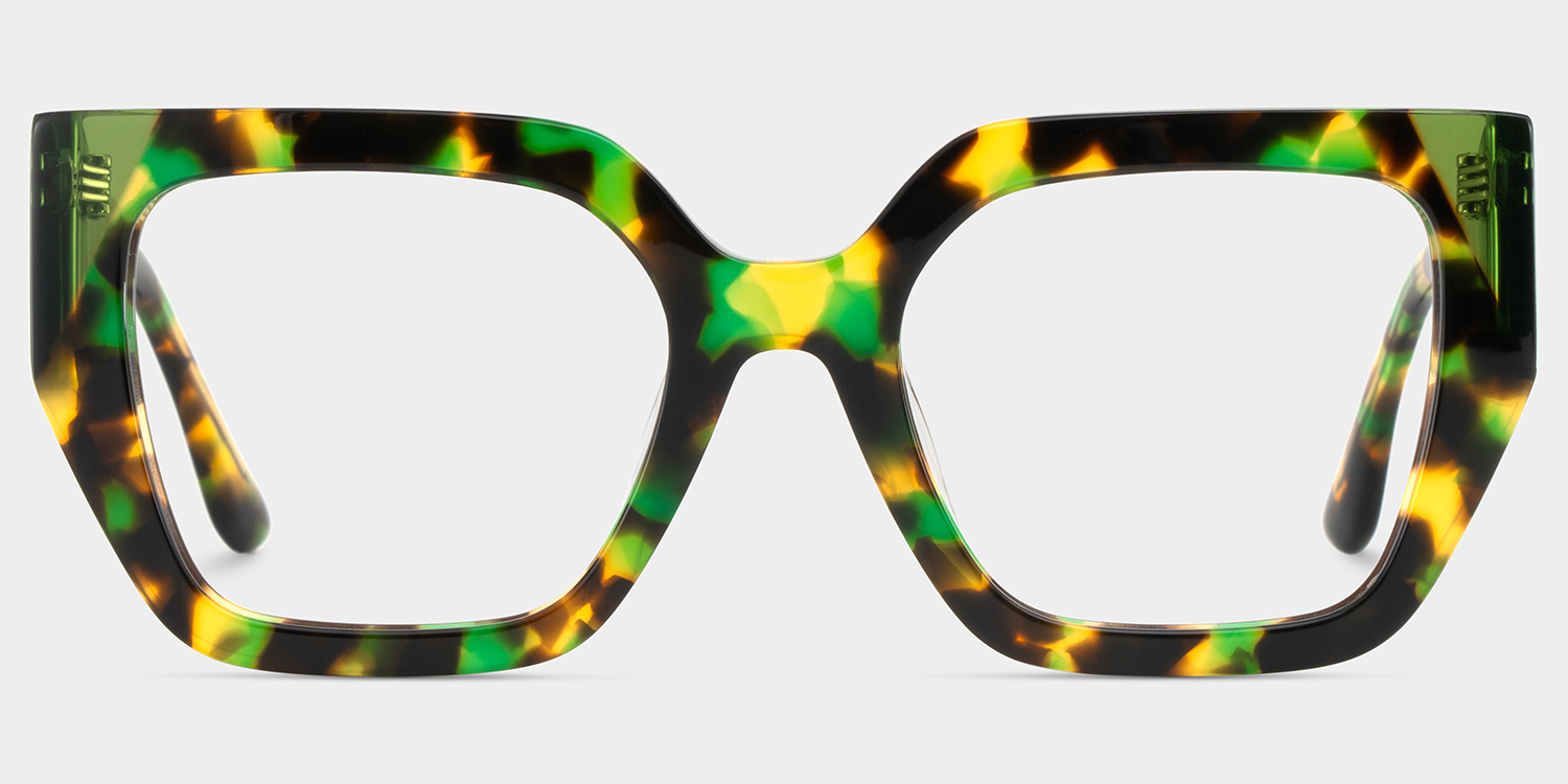 Viva Green Tortoise Frame Glasses with Square Frame Online | ZEELOOL Canada1