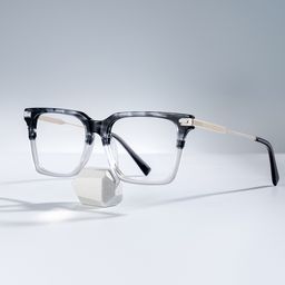 Greain Rectangle Two-Tone Glasses0