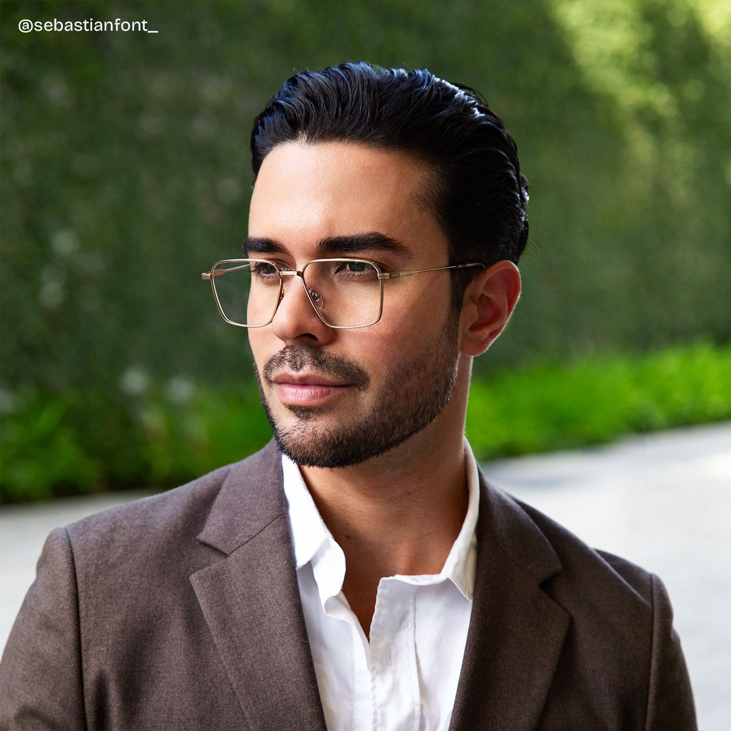 Ashley Brown Square Glasses in Mixed Material | ZEELOOL7