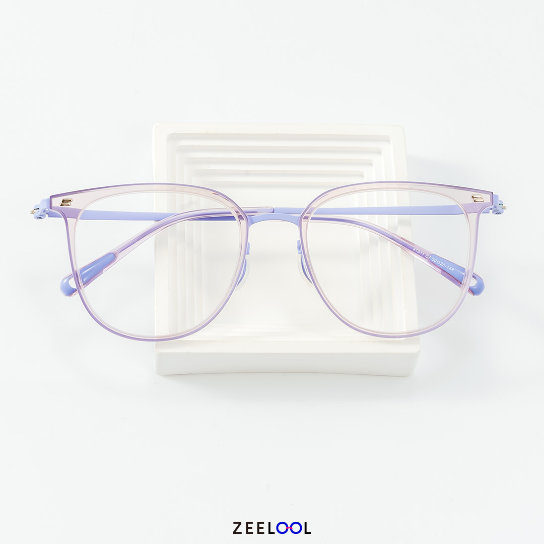 Gilliane Round Glasses Purple Thin Frame | ZEELOOL Canada4
