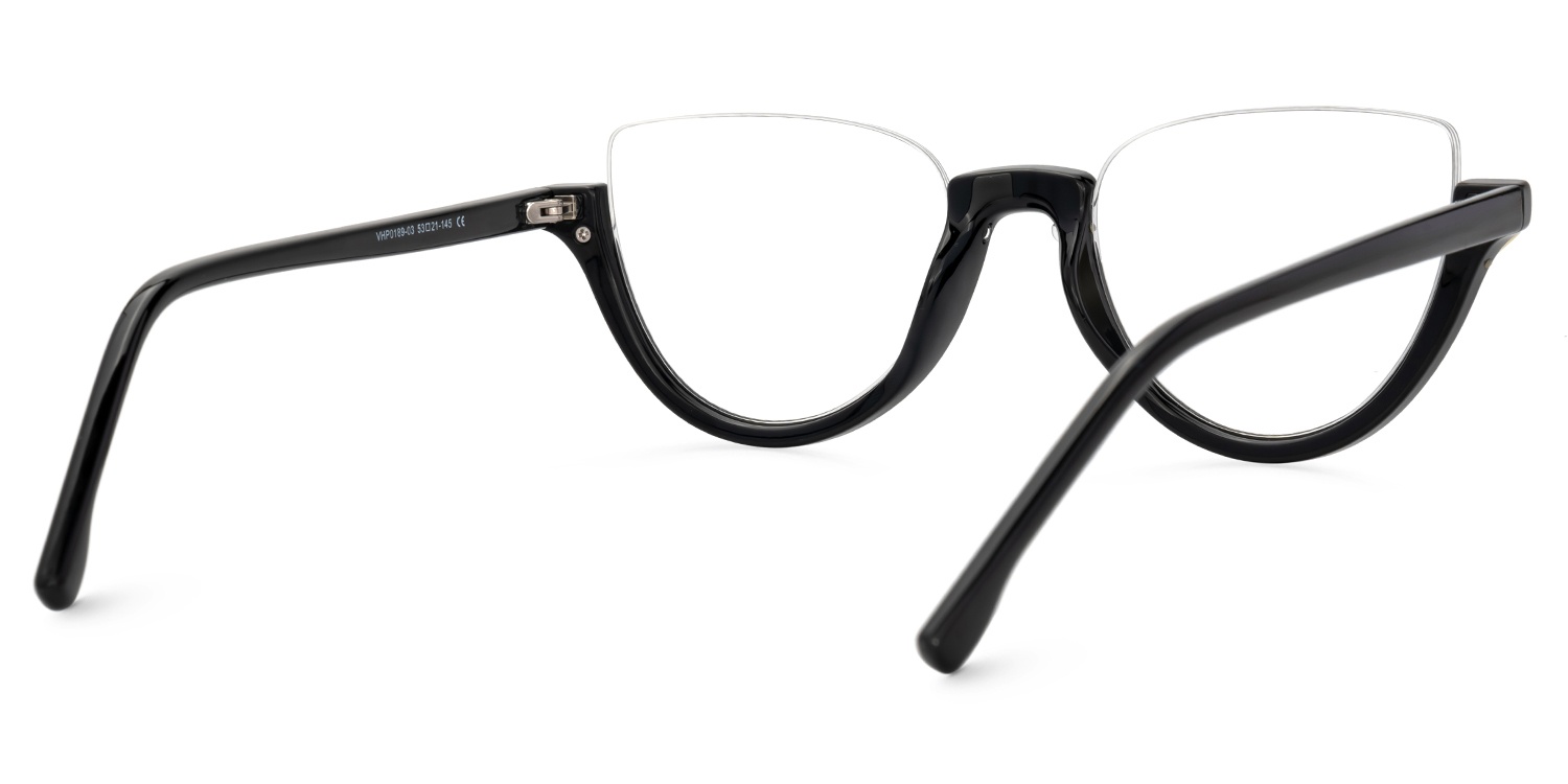 Felicia Cat Eye Black Glasses3