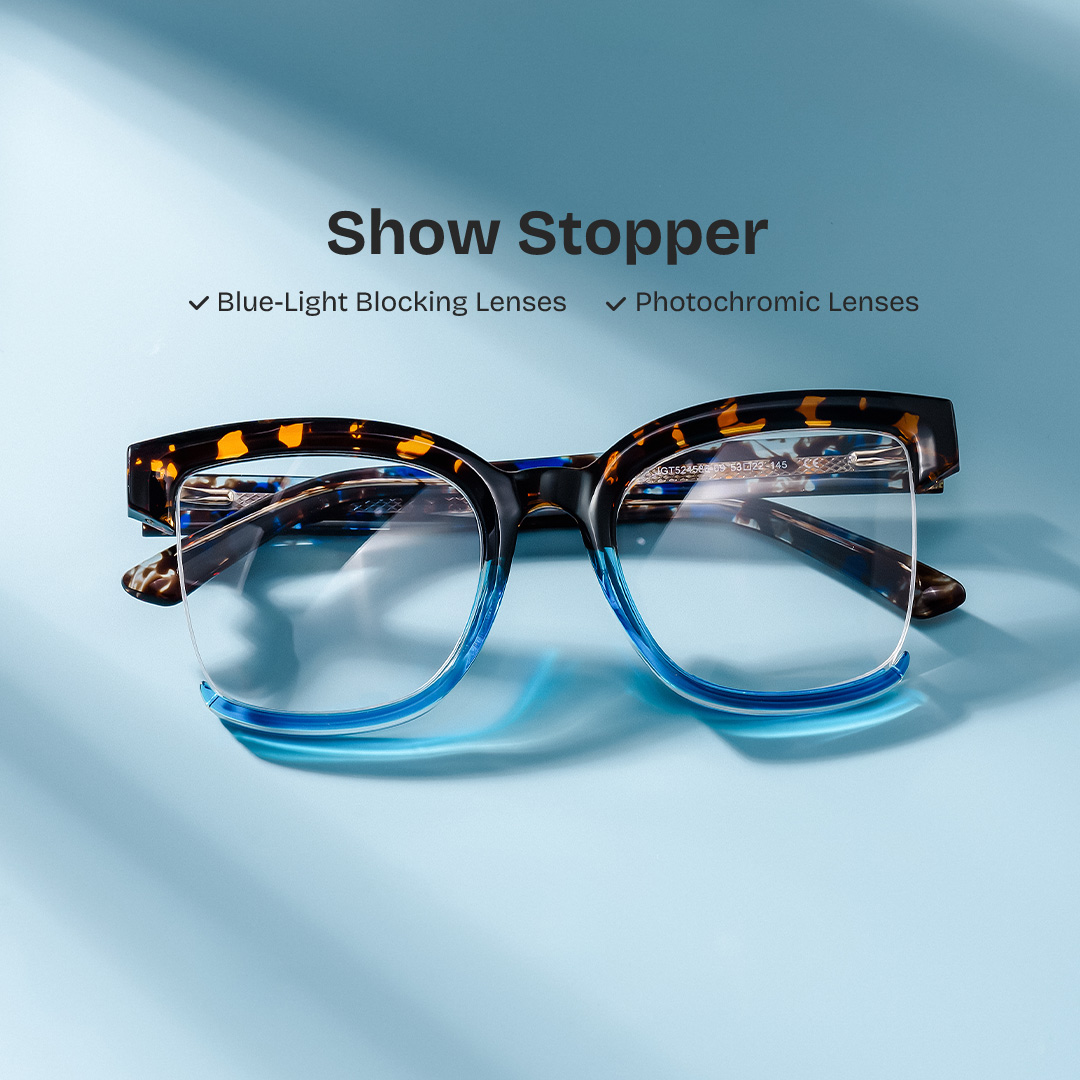 Cadogan Blue-tortoise Square Prescription Glasses | ZEELOOL Canada0
